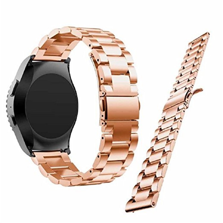 Luxus Drei Perlen Edelstahl Metallband Ersatz Mit Faltschließe Für Huawei Uhr 2 - Roségold-3