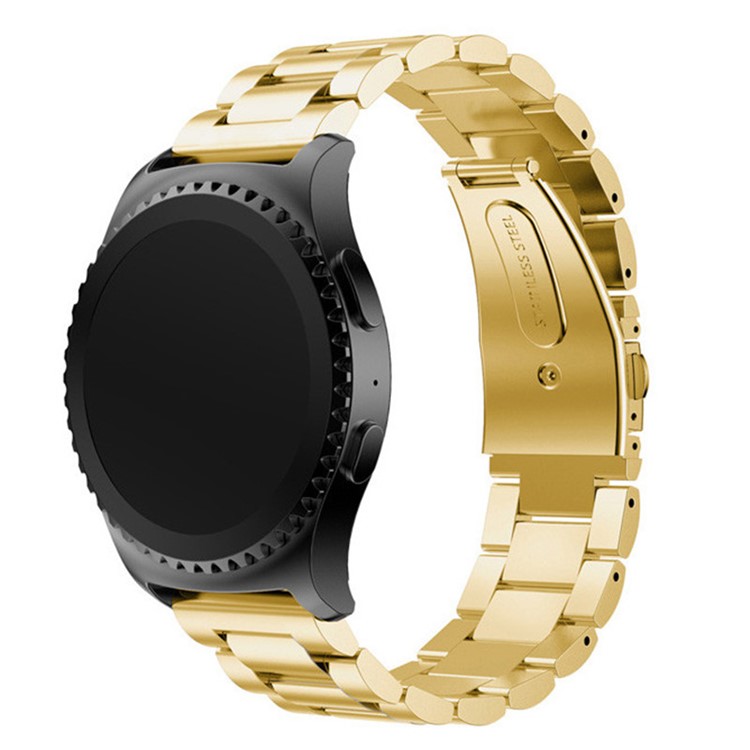 Remplacement De Bande De Montre En Métal En Acier Inoxydable Trois Perles De Luxe Avec Boucle Déployante Pour Huawei Montre 2 - Or-4
