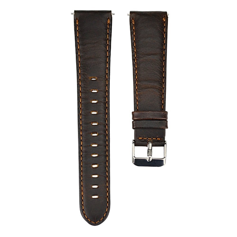 Pulseira De Relógio De Couro Genuíno Cavalo Louco Para Huawei Assistir 2 - Café-2