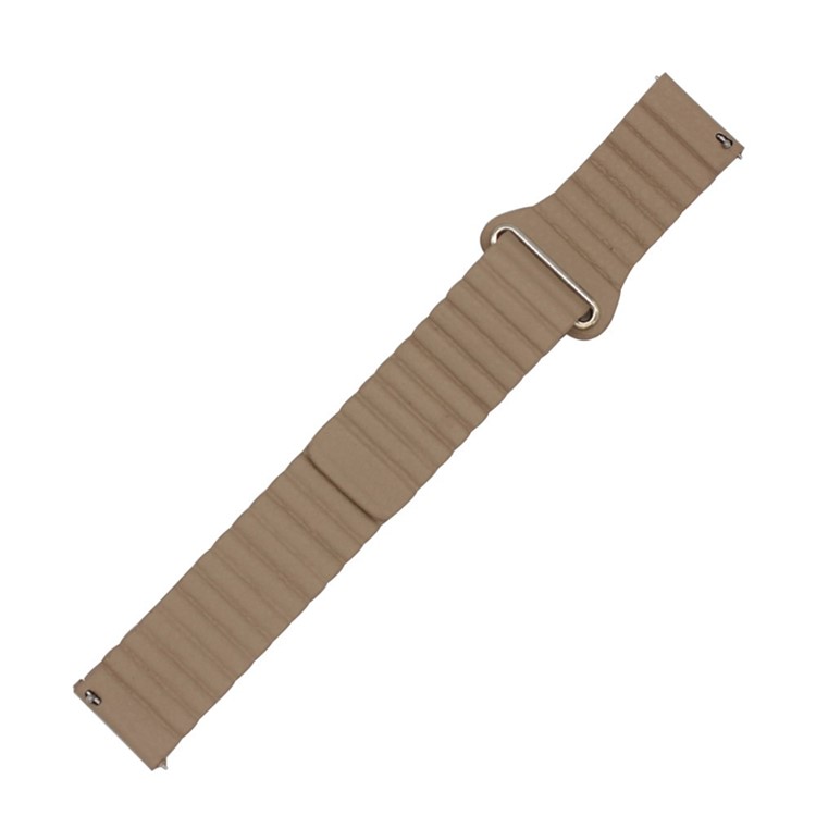 Magnetic Loop Genuine Leather Watch Bracelet for Huawei Watch 2 - Khaki-2