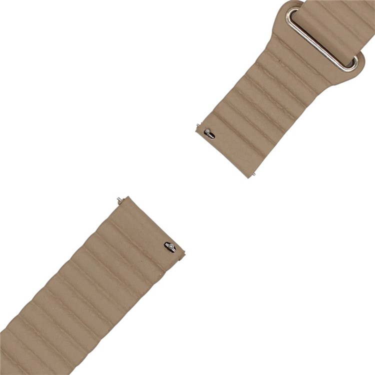 Magnetic Loop Genuine Leather Watch Bracelet for Huawei Watch 2 - Khaki-4