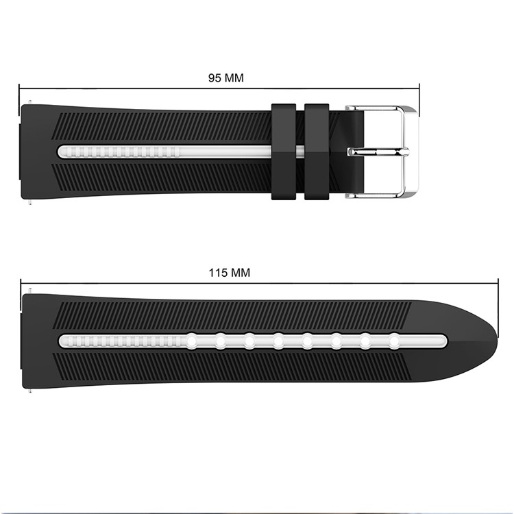 Two-tone Silicone Watch Strap Replacement for Fitbit Versa - Black / White-3