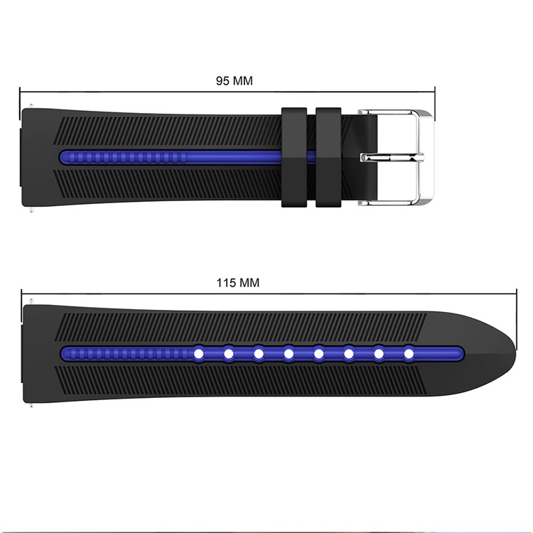 Two-tone Silicone Watch Band Replacement for Fitbit Versa - Black / Blue-3