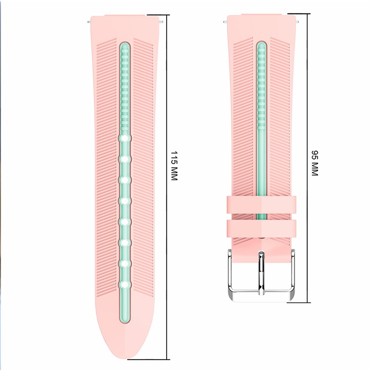 Two-tone Silicone Wrist Watch Band Replacement for Fitbit Versa - Pink / Cyan-3