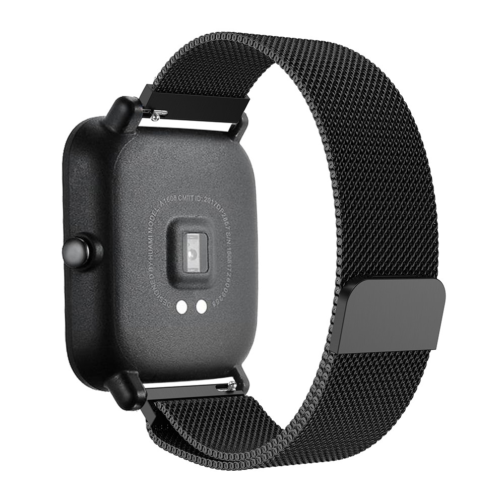 Magnetic Milanese Stainless Steel Woven Watch Wrist Band for Huami Amazfit Smart Watch Youth Edition - Black-1
