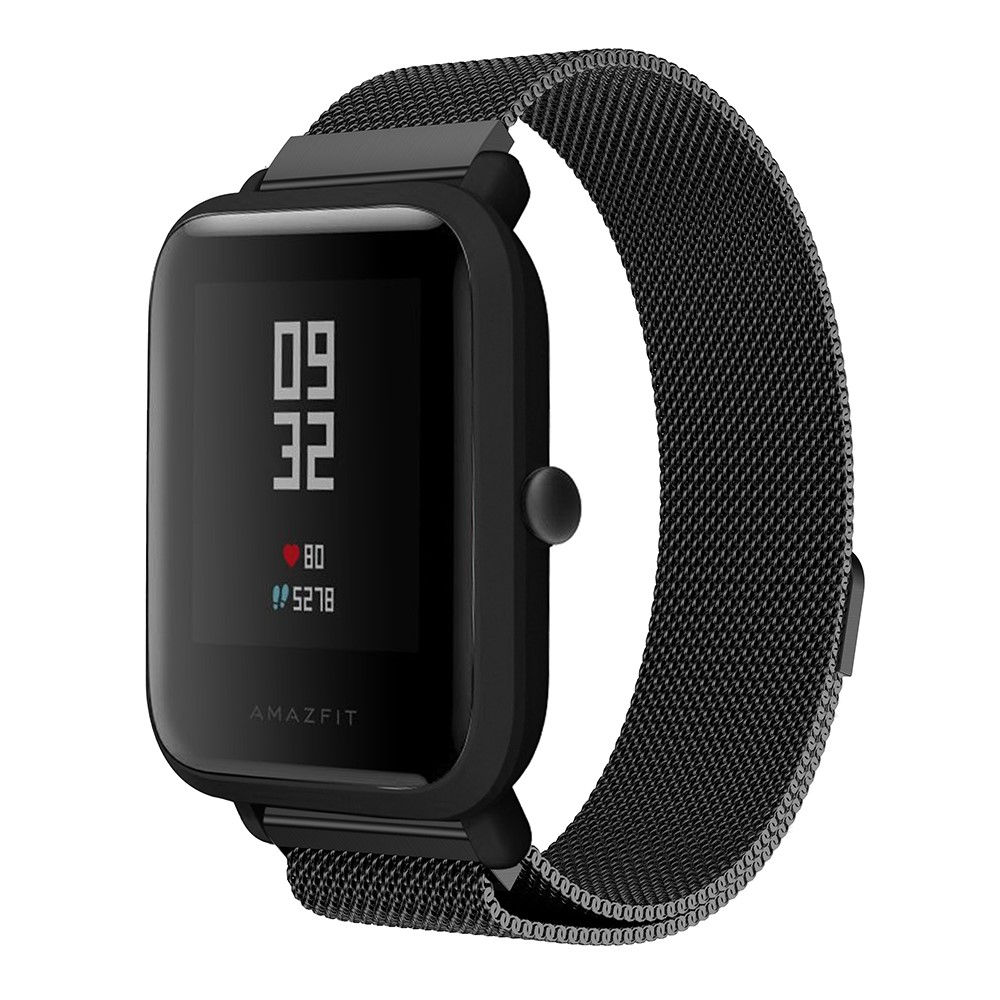 Magnetic Milanese Stainless Steel Woven Watch Wrist Band for Huami Amazfit Smart Watch Youth Edition - Black-2