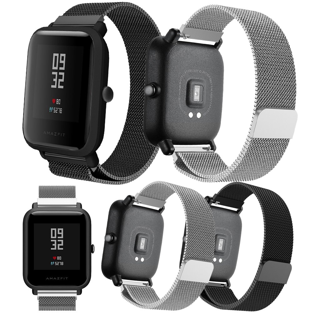 Magnetic Milanese Stainless Steel Woven Watch Wrist Band for Huami Amazfit Smart Watch Youth Edition - Black-6