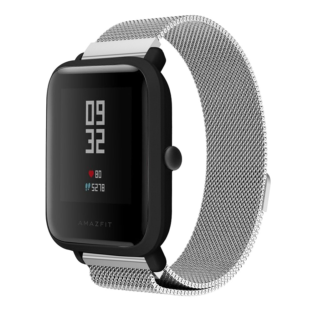 Magnetic Milanese Stainless Steel Woven Watch Strap Replacement for Huami Amazfit Smart Watch Youth Edition - Silver-2
