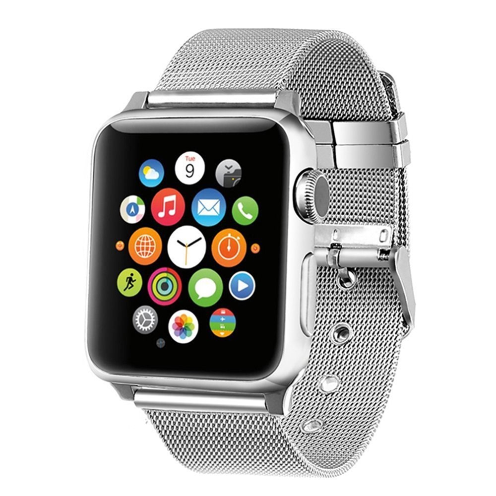 Klassische Edelstahlarmbandarmbanduhr Für Apple Watch Serie 3/2/1 42mm - Silber--2