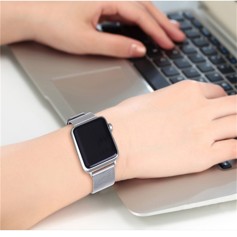 Klassische Edelstahlarmbandarmbanduhr Für Apple Watch Serie 3/2/1 42mm - Silber--3
