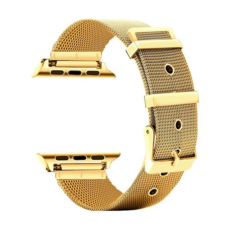 Classic Buckle Milanese Stainless Steel Wristwatch Band for Apple Watch Series 5 4 44mm/3/2/1 42mm - Gold-1