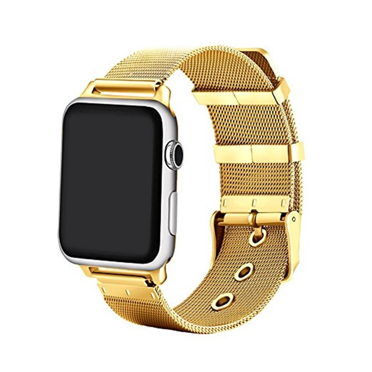 Classic Buckle Milanese Stainless Steel Wristwatch Band for Apple Watch Series 5 4 44mm/3/2/1 42mm - Gold-2