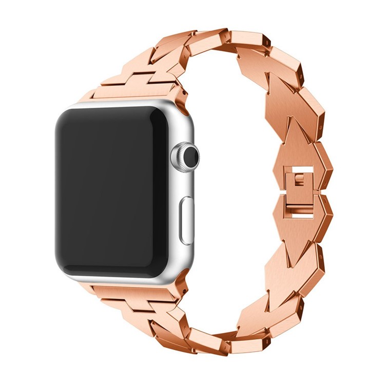 Rhombus Shaped Zinc Alloy Wrist Watch Strap for Apple Watch Series 4 44mm, Series 3 / 2 / 1 42mm - Rose Gold-2