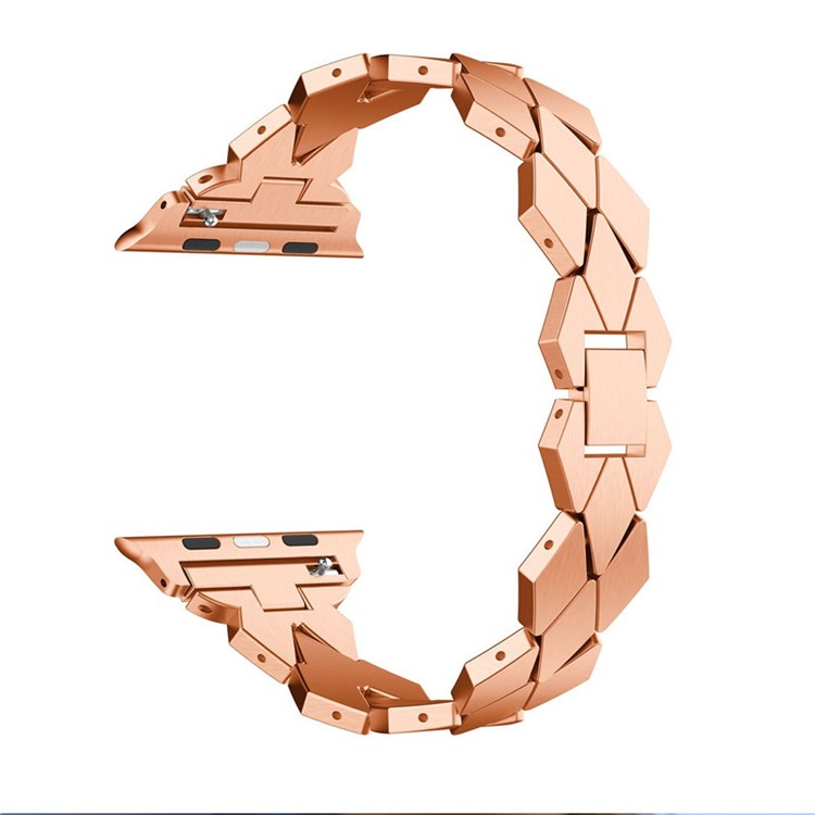 Rhombus Shaped Zinc Alloy Wrist Watch Strap for Apple Watch Series 4 44mm, Series 3 / 2 / 1 42mm - Rose Gold-3