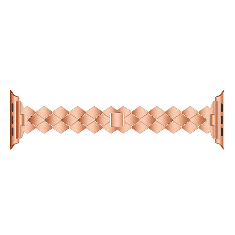 Rhombus Shaped Zinc Alloy Wrist Watch Strap for Apple Watch Series 4 44mm, Series 3 / 2 / 1 42mm - Rose Gold-4