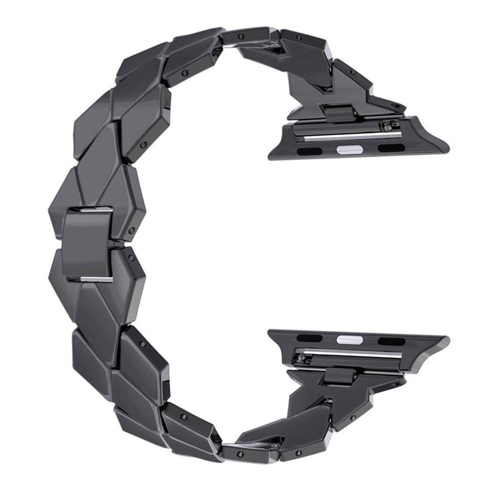 O Rhombus Deu Forma À Substituição De Zinco Da Faixa De Relógio Da Liga Para A Série 3/2/1 38mm Do Relógio Da Maçã - Preto-3