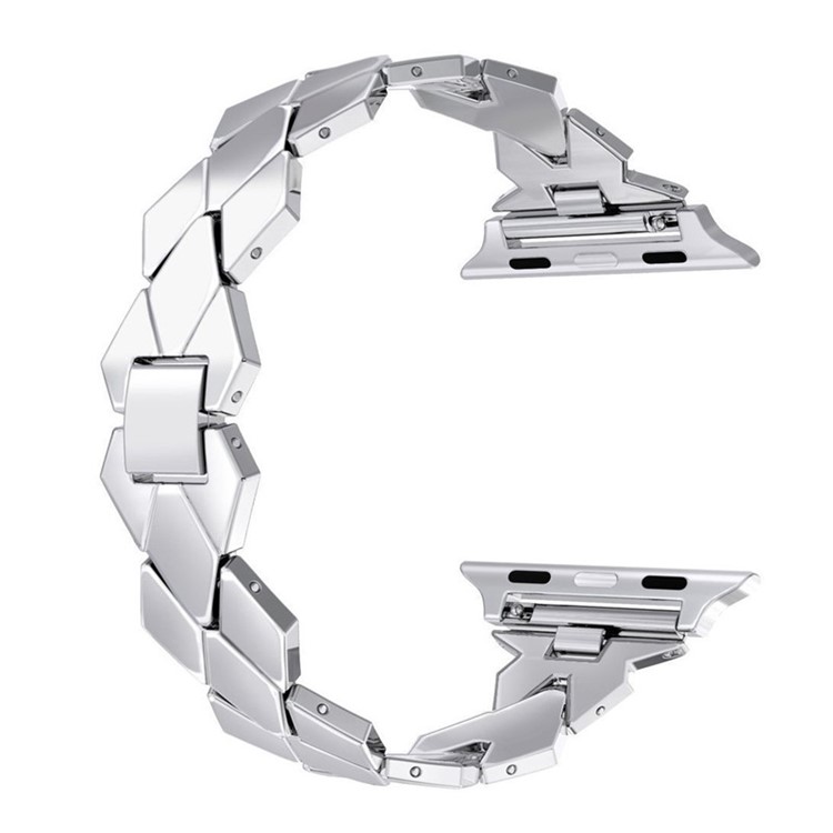 Rhombus Shaped Zinc Alloy Watch Replacement Band for Apple Watch Series 4 40mm, Series 3 / 2 / 1 38mm - Silver-2