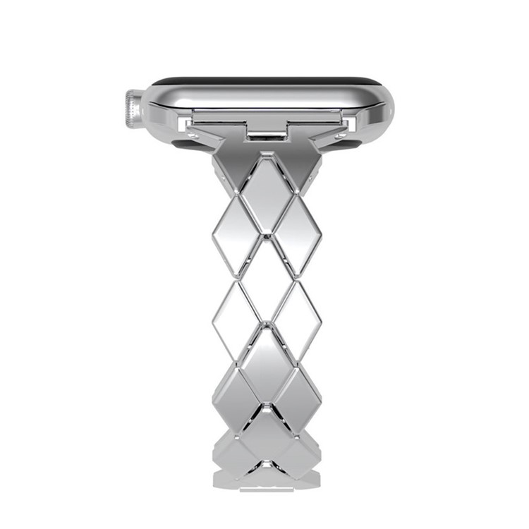Rhombus Shaped Zinc Alloy Watch Replacement Band for Apple Watch Series 4 40mm, Series 3 / 2 / 1 38mm - Silver-4