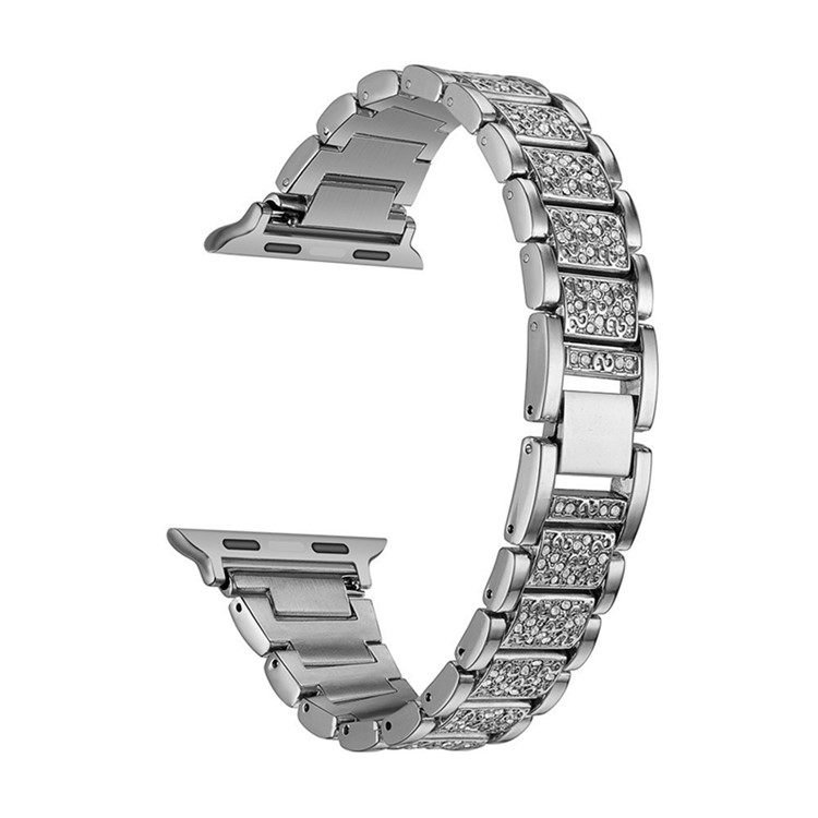 Crystal Decor Stainless Steel Watch Band for Apple Watch Series 4 44mm, Series 3 / 2 / 1 42mm - Silver-2