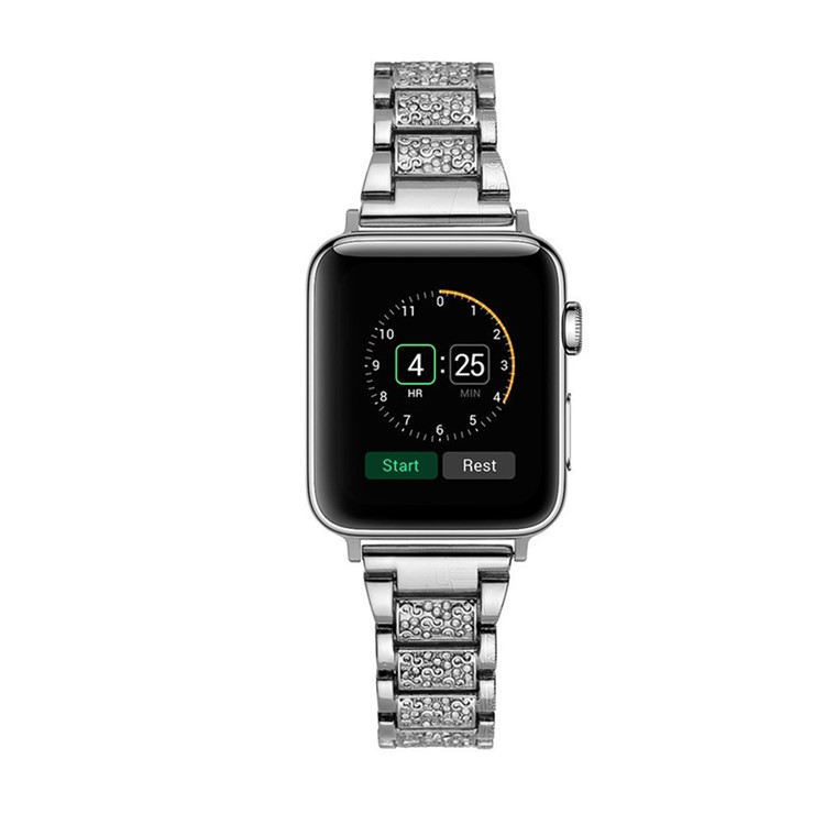 Crystal Decor Stainless Steel Watch Band for Apple Watch Series 4 44mm, Series 3 / 2 / 1 42mm - Silver-4