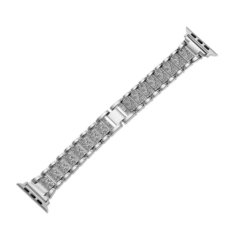 Crystal Decor Stainless Steel Watch Band for Apple Watch Series 4 44mm, Series 3 / 2 / 1 42mm - Silver-7