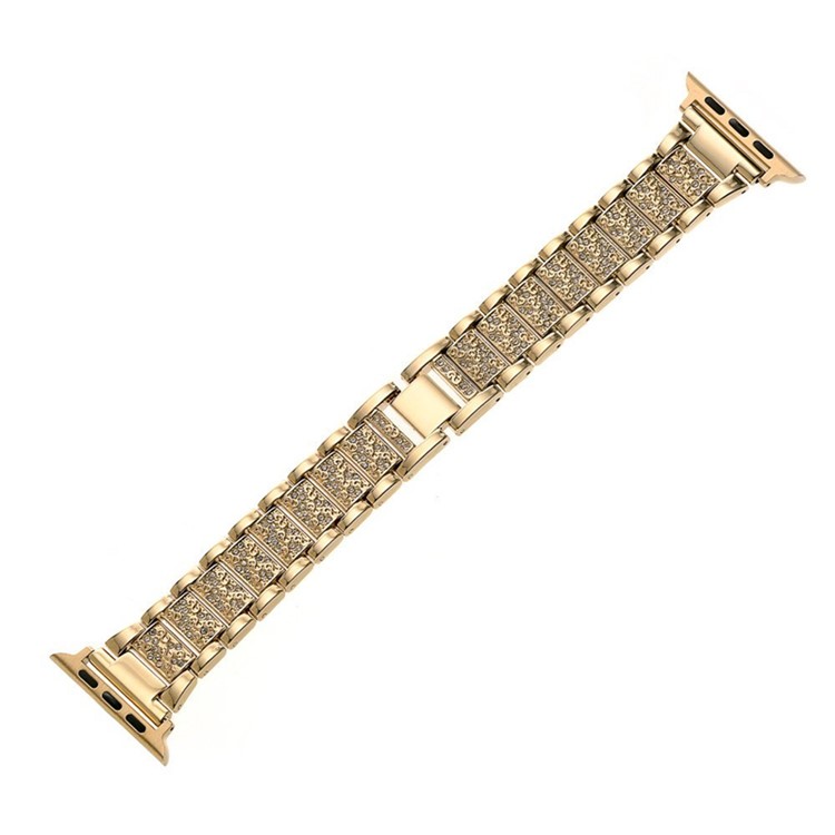 Metal S-pattern Diamonds Watchband Replacement for Apple Watch Series 4 40mm / Series 3 2 1 38mm - Gold-7
