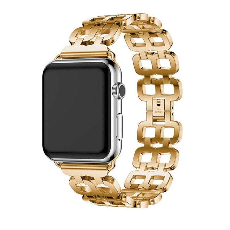 Stainless Steel 8 Shaped Watch Strap Replace Part for Apple Watch Series 3 / 2 / 1 42mm - Gold-3