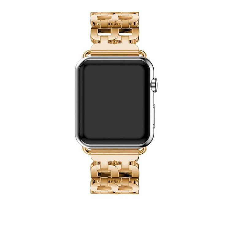 Stainless Steel 8 Shaped Watch Strap Replace Part for Apple Watch Series 3 / 2 / 1 42mm - Gold-4