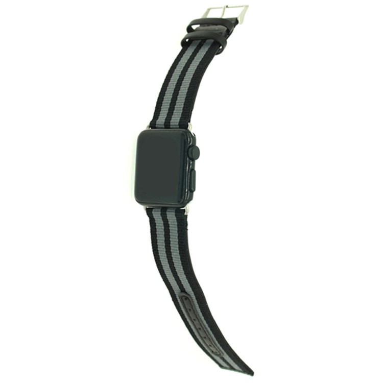 Correia De Relógio Da Recolocação Do Lazer Do Nylon + Leather Para A Série 3/2/1 42mm Do Relógio Da Maçã - Exército Verde-3