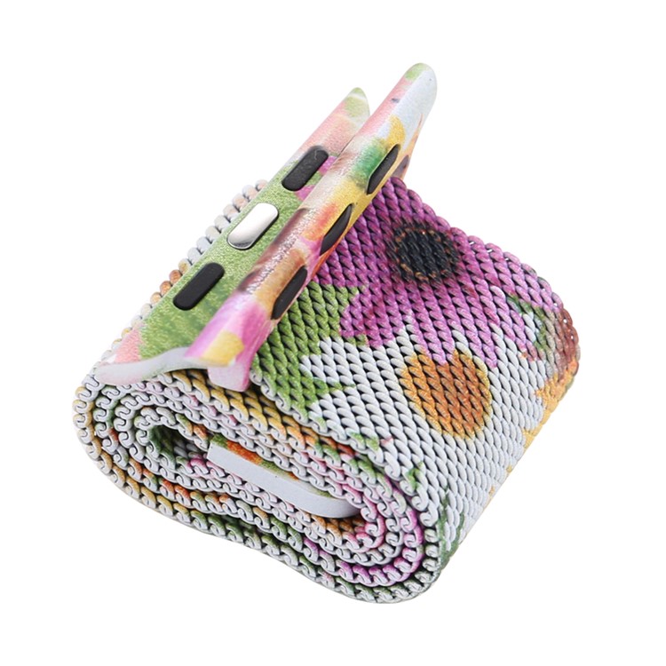 For Apple Watch Series 4 40mm/3/2/1 38mm Pattern Printing Magnetic Replacement Milanese Wrist Watch Band - Sunflower Pattern-6
