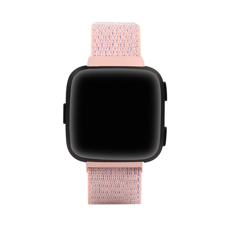 Velcro Magnetic Nylon Wristwatch Band Replacement for Fitbit Versa - Pink-4