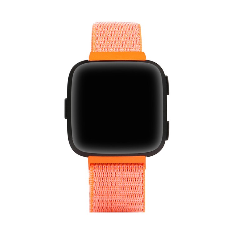 Velcro Magnetic Nylon Watch Strap for Fitbit Versa - Orange-2