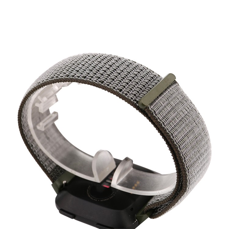 Velcro Magnetic Nylon Wristwatch Strap for Fitbit Versa - Army Green-1