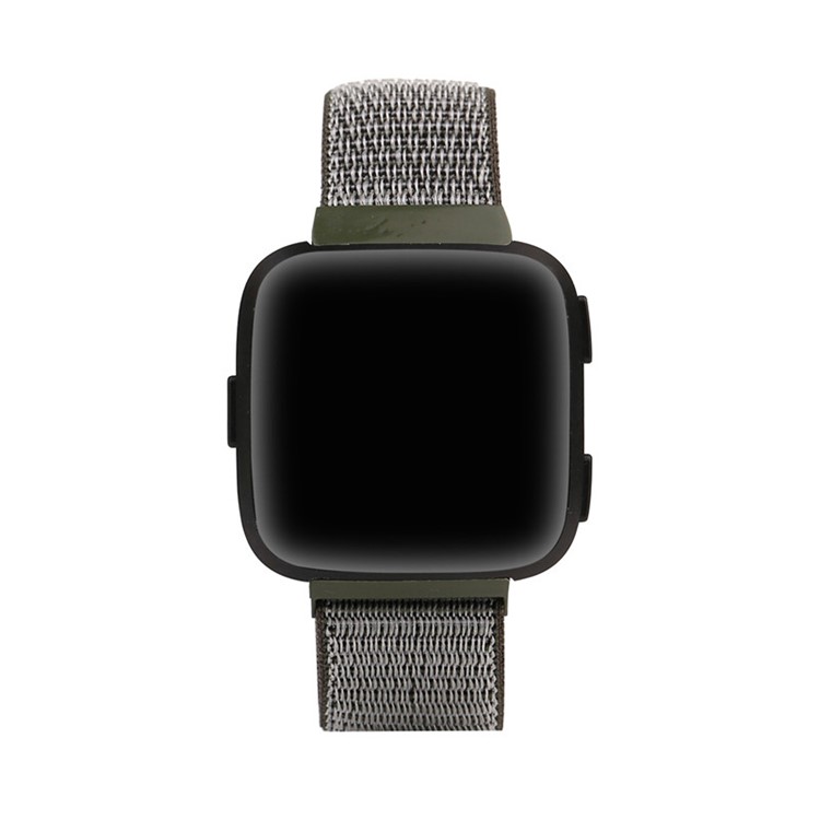 Velcro Magnetic Nylon Wristwatch Strap for Fitbit Versa - Army Green-4