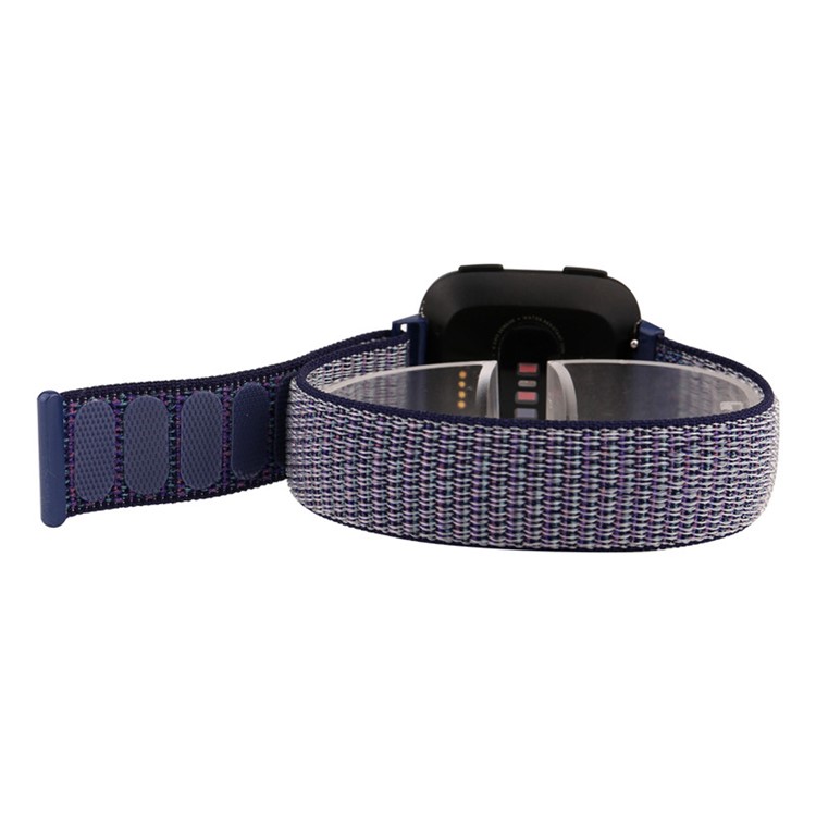 Velcro Magnetic Flexible Nylon Watch Strap Replacement for Fitbit Versa - Blue-2