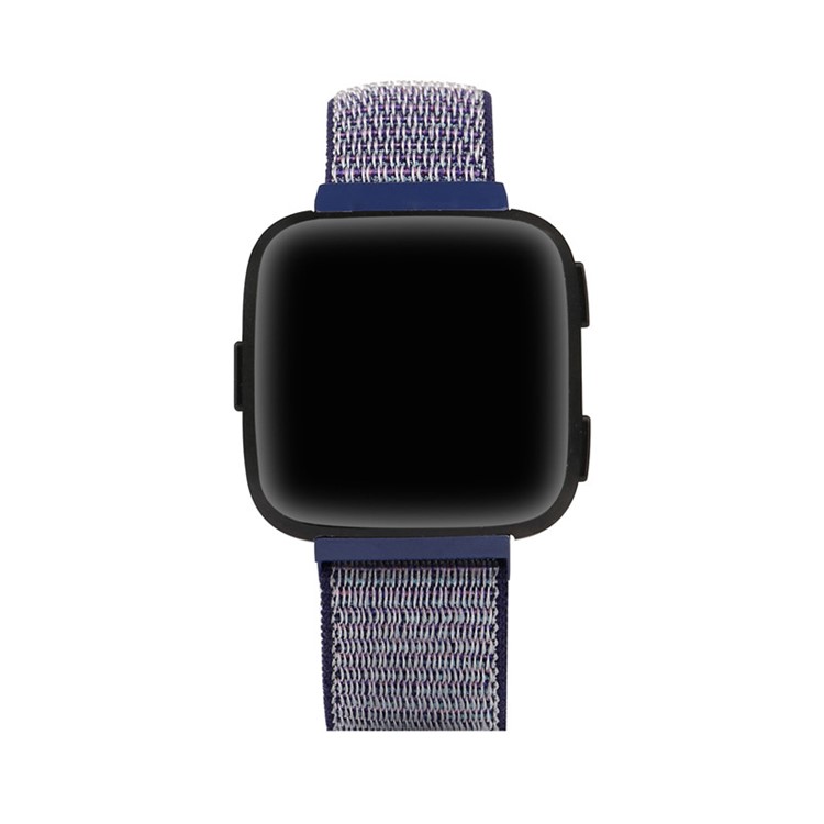 Velcro Magnetic Flexible Nylon Watch Strap Replacement for Fitbit Versa - Blue-4