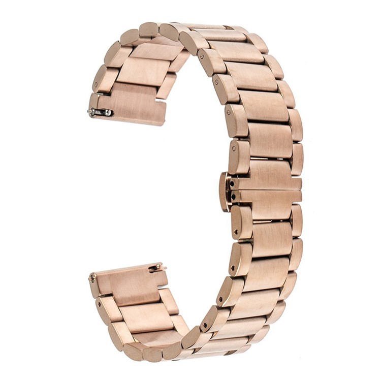 Luxury Three Beads Stainless Steel Watch Band with Butterfly Buckle for Huawei Watch 2 - Rose Gold-1