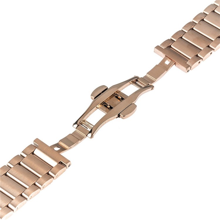 Luxury Three Beads Stainless Steel Watch Band with Butterfly Buckle for Huawei Watch 2 - Rose Gold-3