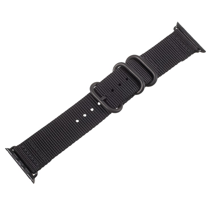 Buckle Closure Nylon Watch Band for Apple Watch Series 3/2/1 38mm - Black-2
