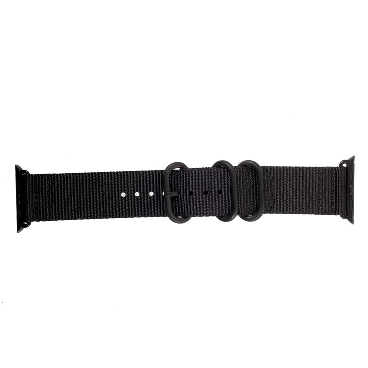 Buckle Closure Nylon Watch Band for Apple Watch Series 3/2/1 38mm - Black-3