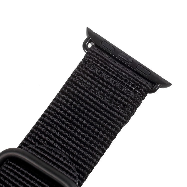 Buckle Closure Nylon Watch Band for Apple Watch Series 3/2/1 38mm - Black-4