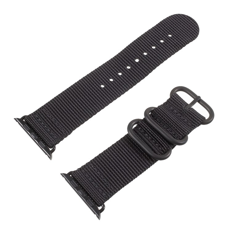 Buckle Closure Nylon Watch Band for Apple Watch Series 3/2/1 38mm - Black-5