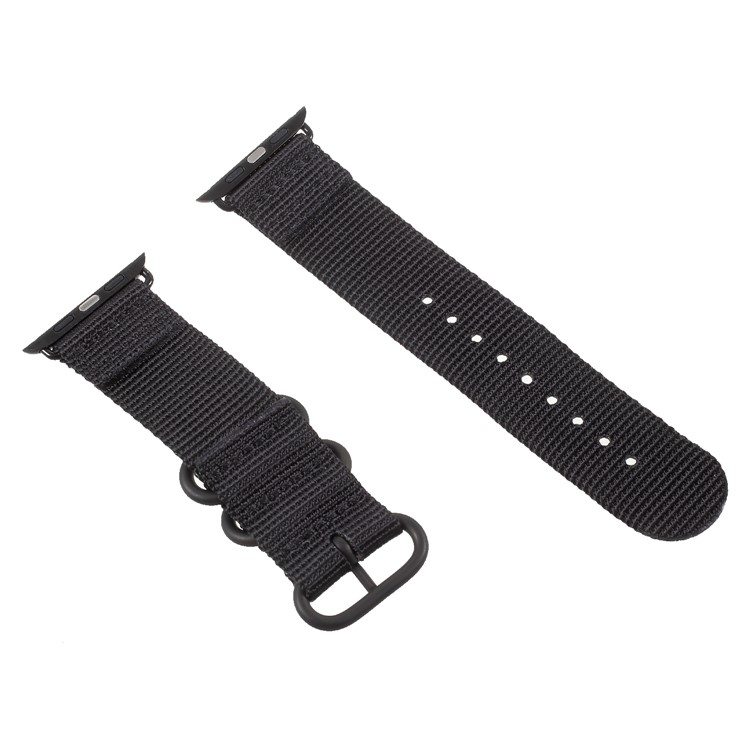 Buckle Closure Nylon Watch Band for Apple Watch Series 3/2/1 38mm - Black-6
