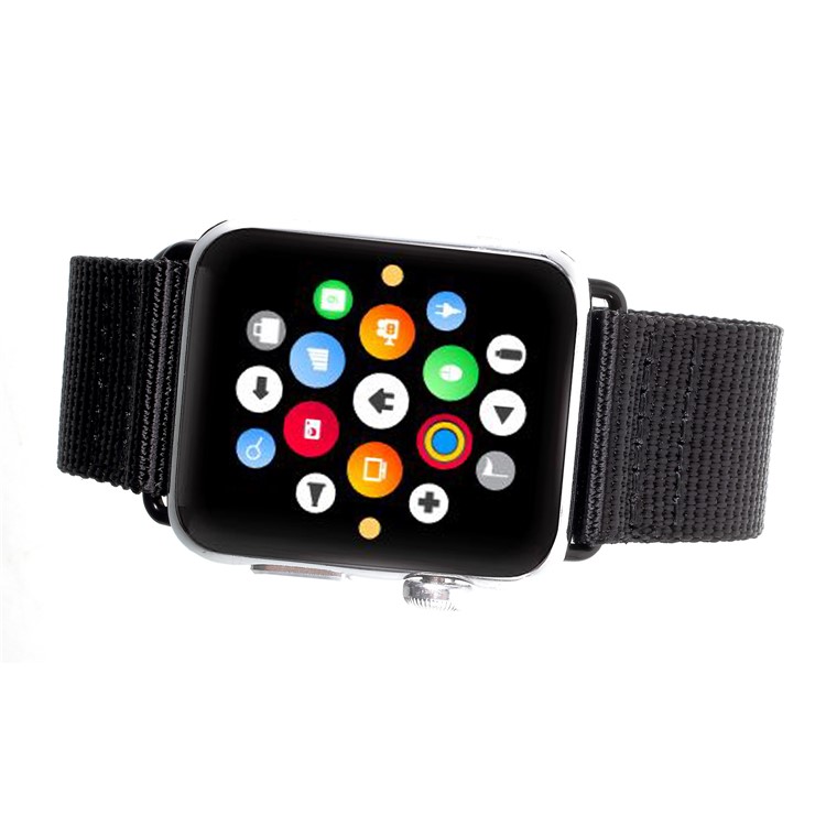 Buckle Closure Nylon Watch Band for Apple Watch Series 3/2/1 38mm - Black-9