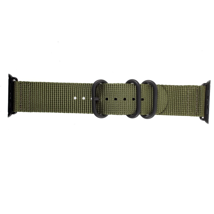 Buckle Closure Nylon Watch Band Replacement for Apple Watch Series 5 4 40mm / Series 3 2 1 38mm - Army Green-2