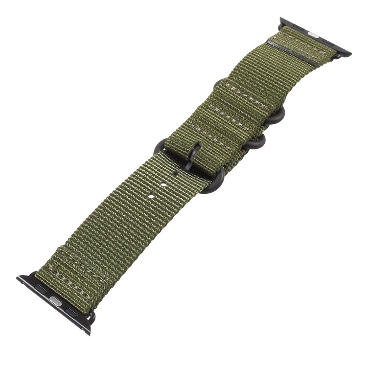 Buckle Closure Nylon Watch Band Replacement for Apple Watch Series 5 4 40mm / Series 3 2 1 38mm - Army Green-3