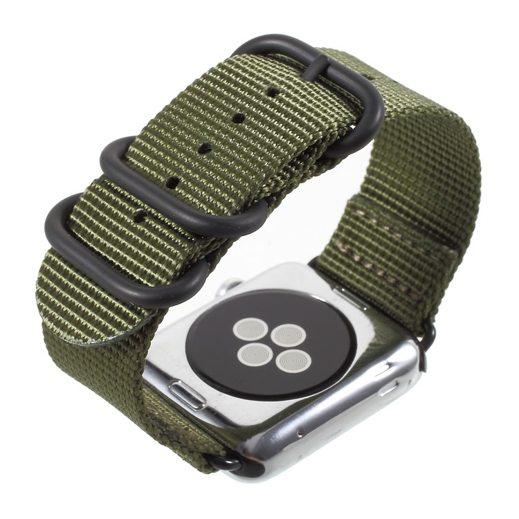 Buckle Closure Nylon Watch Band Replacement for Apple Watch Series 5 4 40mm / Series 3 2 1 38mm - Army Green-6