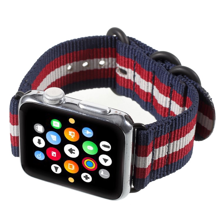 Buckle Closure Nylon Watch Strap Replacement for Apple Watch Series 4 40mm / Series 3 2 1 38mm - Multi-color-5