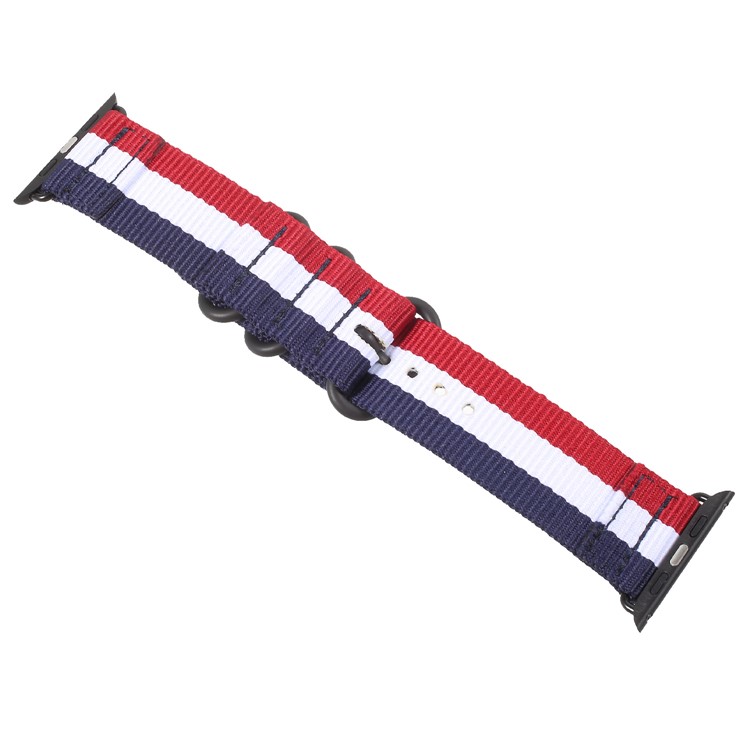 Buckle Closure Nylon Watch Wrist Band for Apple Watch Series 4 40mm / Series 3 2 1 38mm - Red / White / Blue-3
