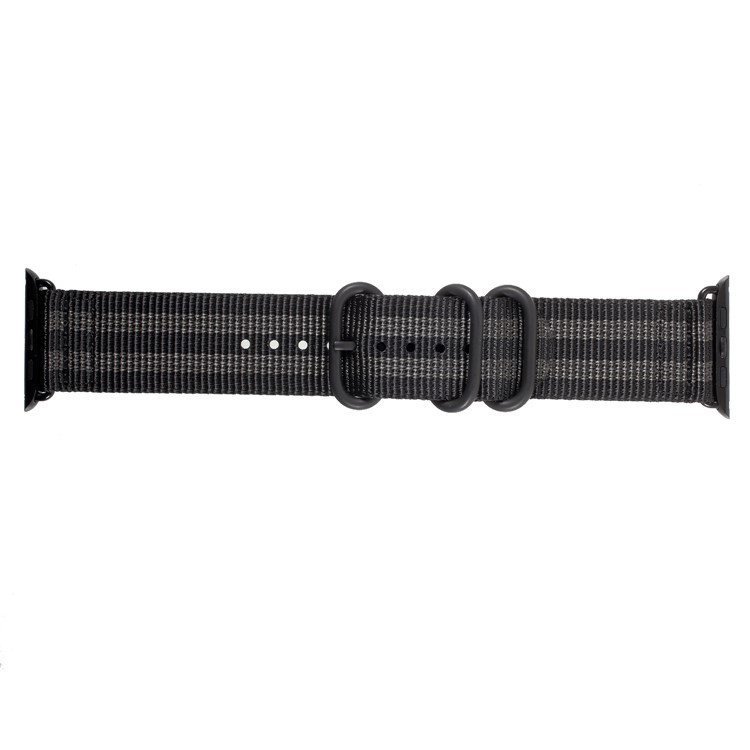 Buckle Closure Nylon Watch Wrist Strap for Apple Watch Series 4 40mm / Series 3 2 1 38mm - Black / Grey-2